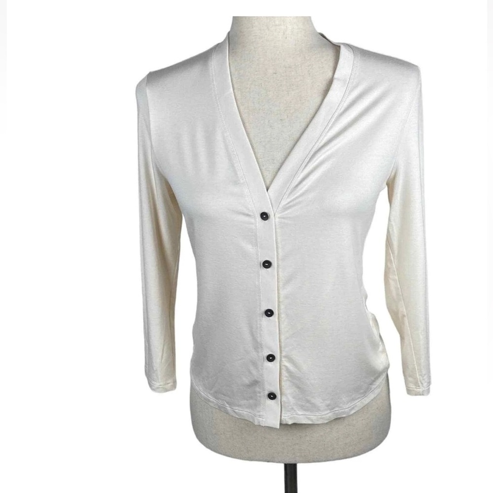 L’AGENCE Britney three-quarter sleeve button-up cardigan SZ S Ivory

Never worn